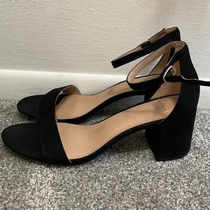 A New Day Black Faux Suede Block Heel